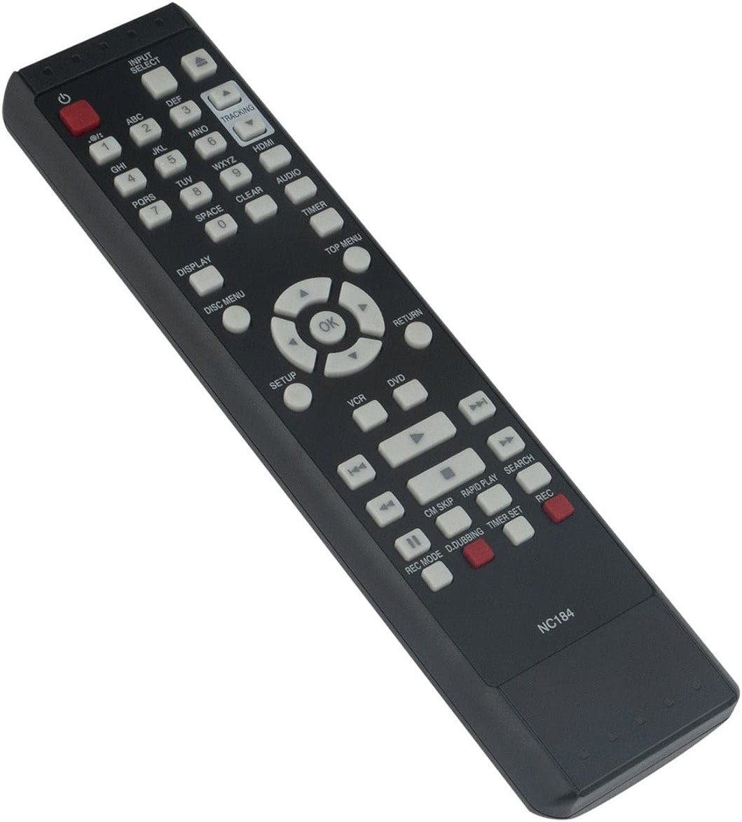 NC184UH NC184 Replace Remote Control fit for Sanyo DVD VCR Combo Recorder FWZV475F FWZV475E NC180 NC180UH - Product Image