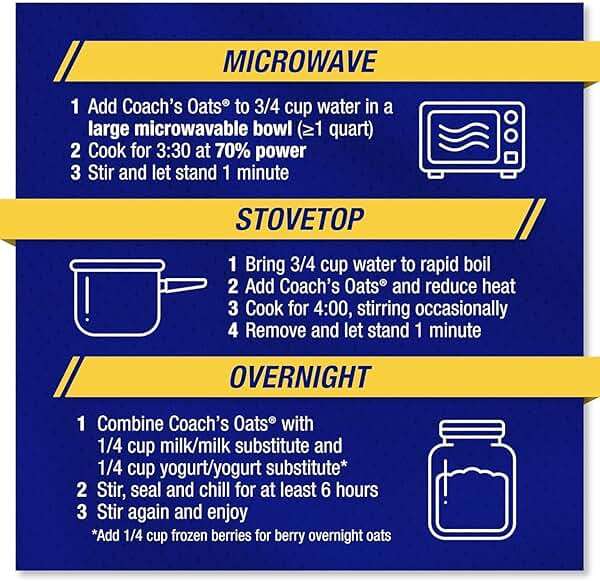 Coach's Oats Whole Grain Oatmeal 3 lbs (48 oz) Pack of 2 | Steel Cut Texture, Ready in 3 to 5 Minutes | Enjoy the Perfect Start to Your Day - Image 6