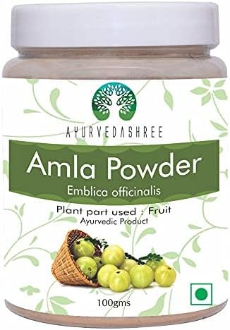 AYURVEDASHREE Amla Fruit Powder (Amalaki) 100 Gm | Powder Form, Rich in Antioxidant Vitamin C, Vegan, 100% Raw from India, Non GMO - Product Image