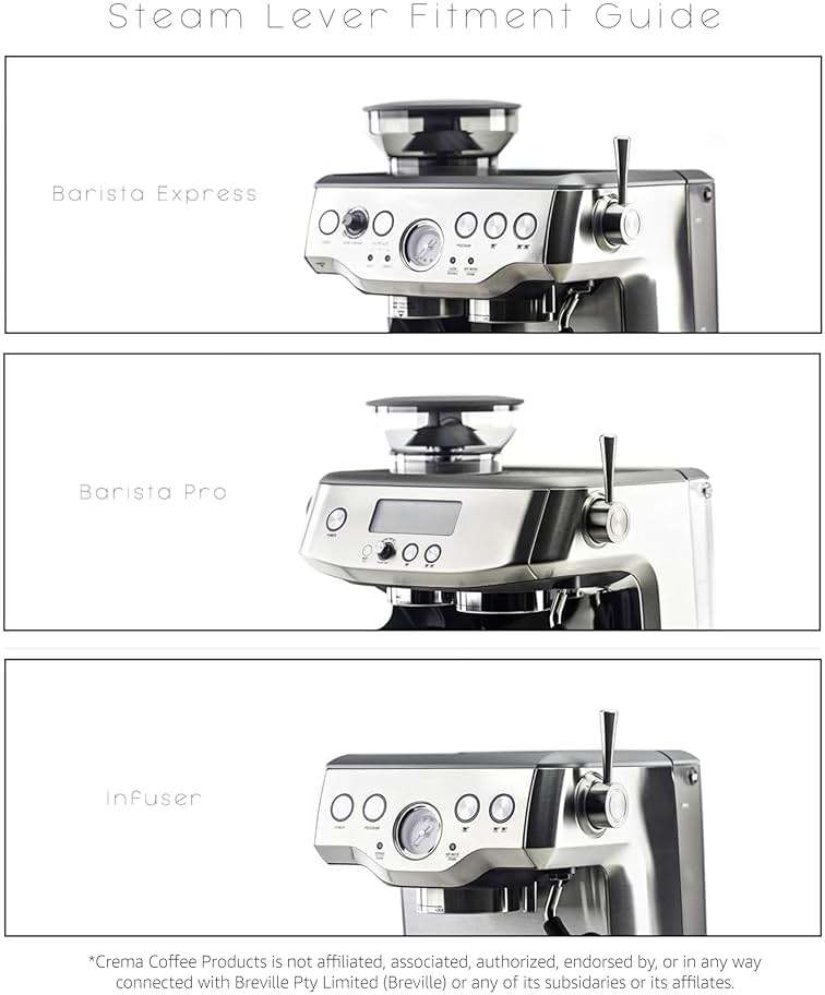 CREMA Coffee Products Replacement Steam Lever for Breville Espresso Machines | Ergonomic Stainless Steel Design | Compatible with Barista Express, Infuser, Barista Pro | Black Finish - Image 3