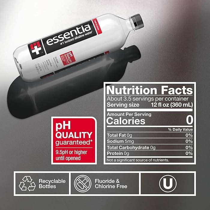 Essentia Water LLC , 99.9% Pure, Infused with Electrolytes for a Smooth Taste, pH 9.5 or Higher; Ionized Alkaline Water, Black, 42.3 Fl Oz (Pack of 12) - Image 2