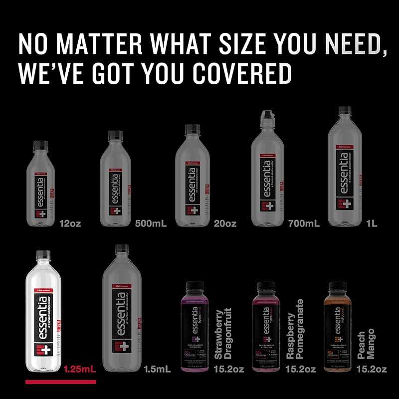 Essentia Water LLC , 99.9% Pure, Infused with Electrolytes for a Smooth Taste, pH 9.5 or Higher; Ionized Alkaline Water, Black, 42.3 Fl Oz (Pack of 12) - Image 8
