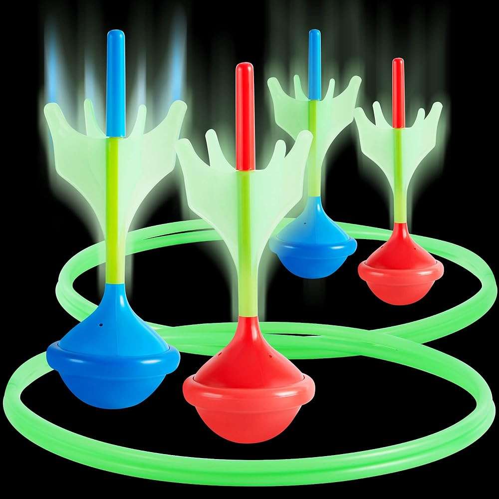 JOYIN Lawn Darts Game Set for Kids and Adults - Glow in The Dark Outdoor Lawn Games for Adults and Family, Soft Tip Darts Set for Kids Camping, Outside Yard - Image 1