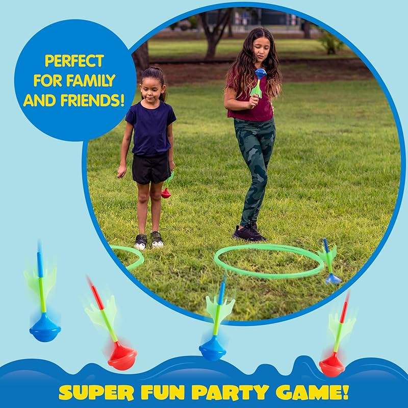 JOYIN Lawn Darts Game Set for Kids and Adults - Glow in The Dark Outdoor Lawn Games for Adults and Family, Soft Tip Darts Set for Kids Camping, Outside Yard - Image 5