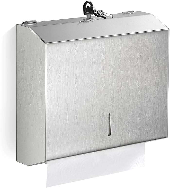 Paper Towel Dispenser Wall Mount Commercial, C Fold Multifold Hand Paper Towel Dispenser, Stainless Steel Tissue Holder - Image 1