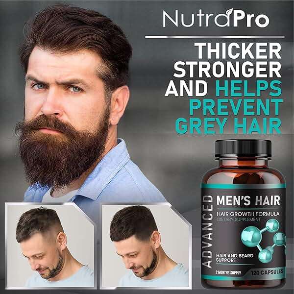Hair Growth Vitamins For Men - Anti Hair Loss Pills. Regrow Hair & Beard Growth Supplement For Volumize, Thicker Hair.Stop Hair Loss And Thinning Hair With Biotin & Saw Palmetto Hair Vitamins.120 Caps - Image 2