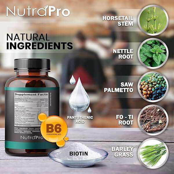 Hair Growth Vitamins For Men - Anti Hair Loss Pills. Regrow Hair & Beard Growth Supplement For Volumize, Thicker Hair.Stop Hair Loss And Thinning Hair With Biotin & Saw Palmetto Hair Vitamins.120 Caps - Image 5