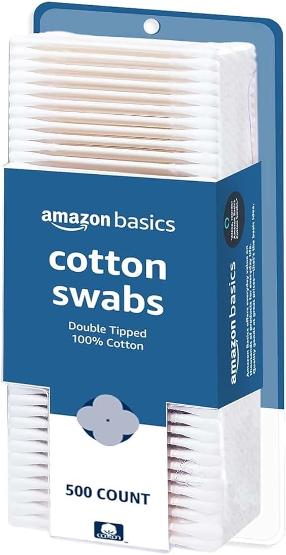 Amazon Basics Cotton Swabs for Personal Hygiene and Baby Care, 500 Count, 1 Pack - Product Image