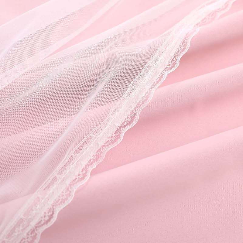 SOFJAGETQ Pink Blackout Curtains with Lace Hems Sheer Overlay, 2 Panels, Thermal Insulated & Soundproof, Room Darkening, Living Room, Bedroom - Modern Elegant Romanntic Pink Drapes, 52x84 Inches - Image 7
