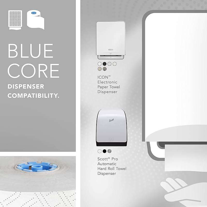 Scott Professional Pro High-Capacity Hard Roll Paper Towels, Bulk (53925), Hardwound, Elevated Design, Absorbency Pockets, for ScottBrand Blue Core Dispensers (6 Rolls at 700' Each, 4,200'/Case) - Image 4