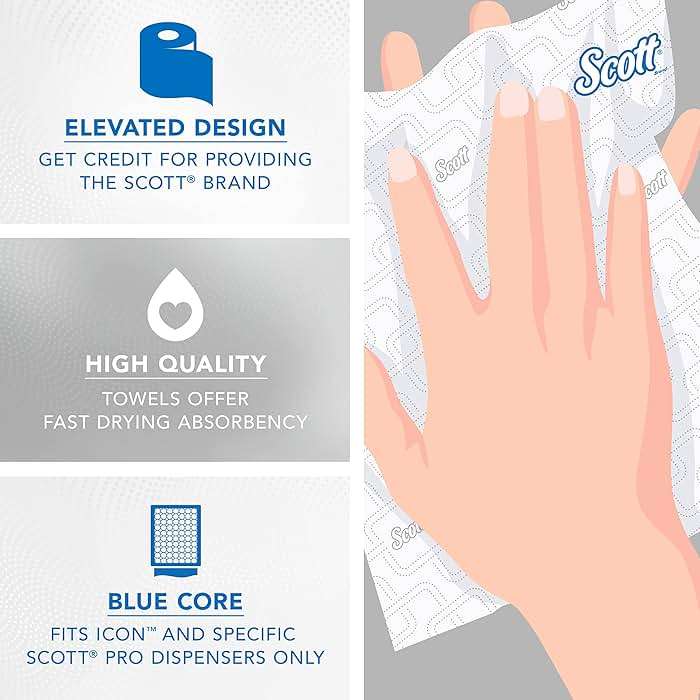 Scott Professional Pro High-Capacity Hard Roll Paper Towels, Bulk (53925), Hardwound, Elevated Design, Absorbency Pockets, for ScottBrand Blue Core Dispensers (6 Rolls at 700' Each, 4,200'/Case) - Image 7