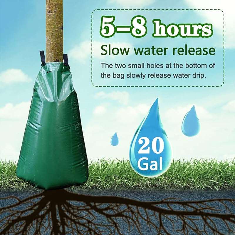 Tanzfrosch 12 Pack 20 Gallon Tree Watering Bags, Reusable, Heavy Duty and Slow Release Gator Bags for Trees, Premium PVC Plant Drip Irrigation Bags,5-8 Hours Releasing Time - Image 2