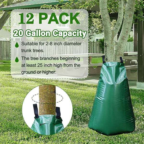 Tanzfrosch 12 Pack 20 Gallon Tree Watering Bags, Reusable, Heavy Duty and Slow Release Gator Bags for Trees, Premium PVC Plant Drip Irrigation Bags,5-8 Hours Releasing Time - Image 4