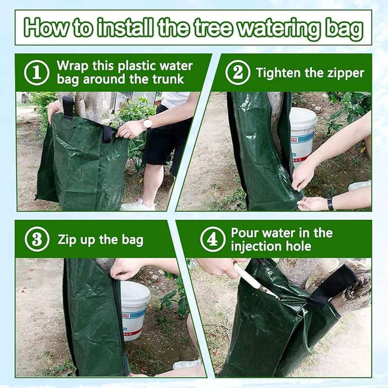 Tanzfrosch 12 Pack 20 Gallon Tree Watering Bags, Reusable, Heavy Duty and Slow Release Gator Bags for Trees, Premium PVC Plant Drip Irrigation Bags,5-8 Hours Releasing Time - Image 6