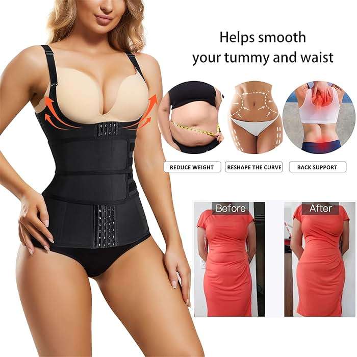 Eleady Waist Trainer Vest for Women Underbust Corset Cincher Tummy Control Body Shaper Sport Girdle with Adjustable Belt - Image 2