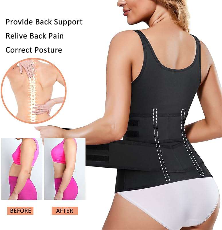 Eleady Waist Trainer Vest for Women Underbust Corset Cincher Tummy Control Body Shaper Sport Girdle with Adjustable Belt - Image 3