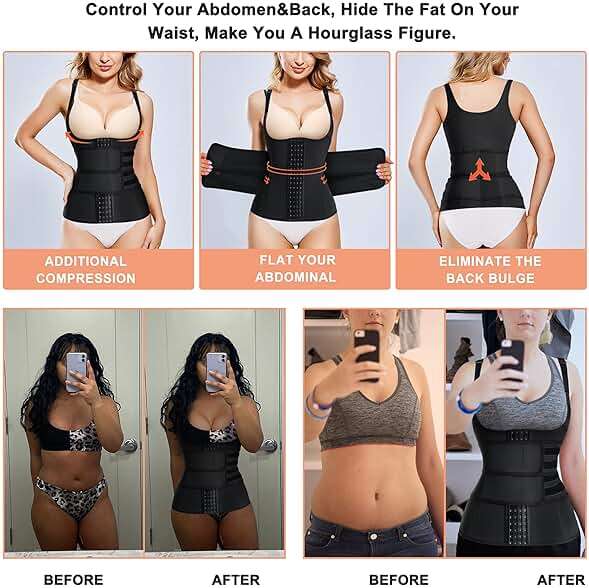 Eleady Waist Trainer Vest for Women Underbust Corset Cincher Tummy Control Body Shaper Sport Girdle with Adjustable Belt - Image 5