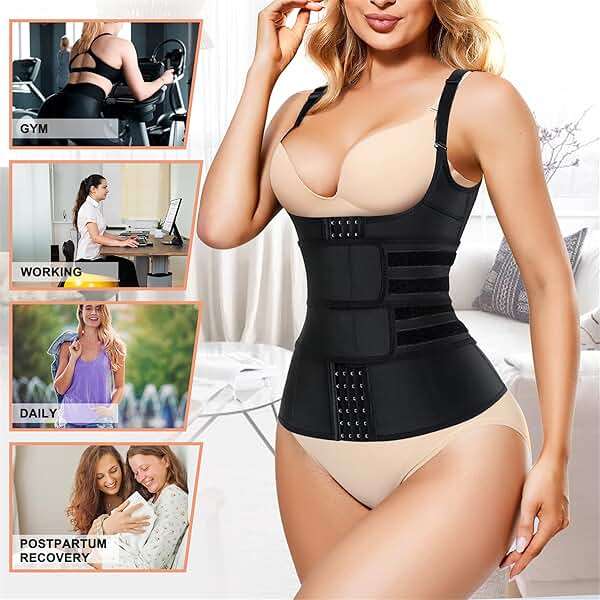 Eleady Waist Trainer Vest for Women Underbust Corset Cincher Tummy Control Body Shaper Sport Girdle with Adjustable Belt - Image 6