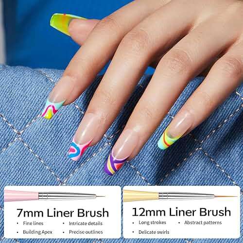 Modelones Nail Art Brushes Set, Nail Brush kit Gel Polish, Extension Gel, Liner, Clean up, Carving, Apex Building, Dotting Pens Professional Tools for Drawing Painting 3D Design Salon & DIY Use - Image 4