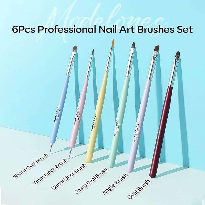 Modelones Nail Art Brushes Set, Nail Brush kit Gel Polish, Extension Gel, Liner, Clean up, Carving, Apex Building, Dotting Pens Professional Tools for Drawing Painting 3D Design Salon & DIY Use - Image 8