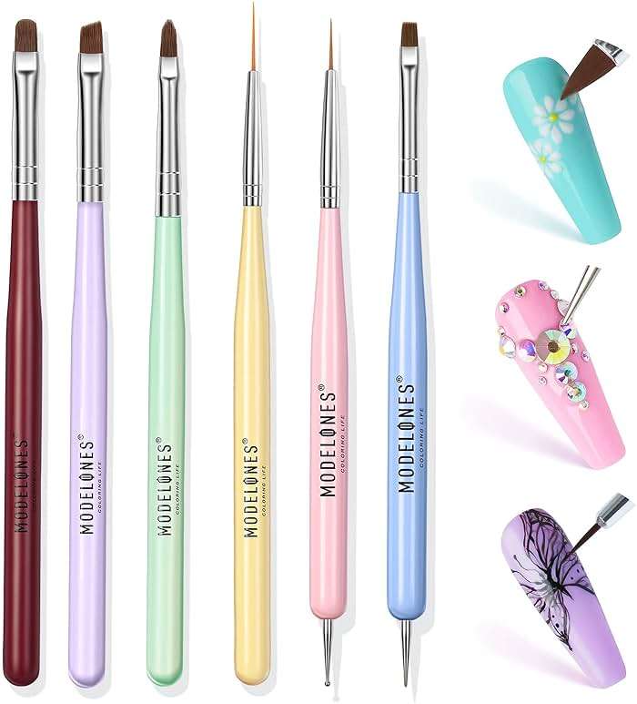 Modelones Nail Art Brushes Set, Nail Brush kit Gel Polish, Extension Gel, Liner, Clean up, Carving, Apex Building, Dotting Pens Professional Tools for Drawing Painting 3D Design Salon & DIY Use - Image 9