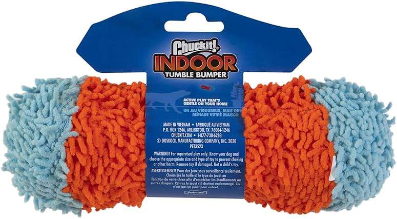 Chuckit! Indoor Fetch Tumble Bumper Dog Toy (8.5 Inch), Orange and Blue - Image 2