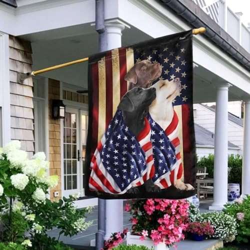FLAGWIX Three Labrador Retriever Dogs, Patriot American Dog Flags - 4th of July Decorations for Home, Outside, Indoor Outdoor Flag, House Flag 30x40 - Double Sided, Heavy Duty Canvas, Fade Resistant - Image 8