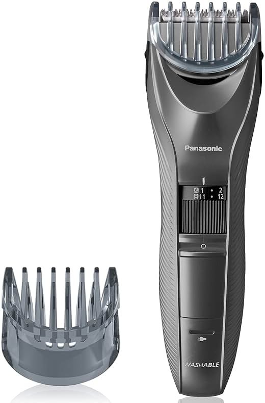 Panasonic Performance Hair Clippers with 2 Attachments and Adjustable Length Settings, Corded or Cordless Trimmer for Hair and Beard - ER-GC63-H (Silver) - Product Image