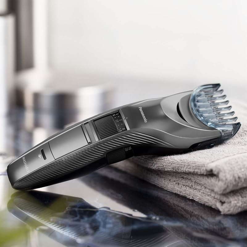 Panasonic Performance Hair Clippers with 2 Attachments and Adjustable Length Settings, Corded or Cordless Trimmer for Hair and Beard - ER-GC63-H (Silver) - Image 13