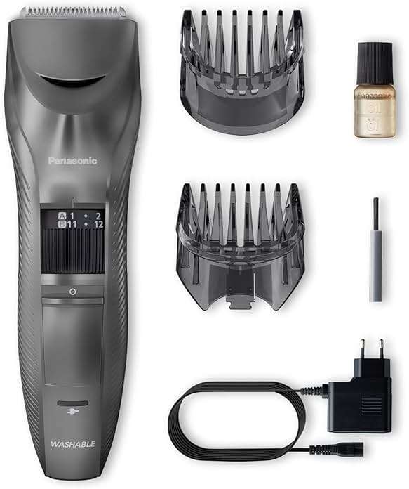 Panasonic Performance Hair Clippers with 2 Attachments and Adjustable Length Settings, Corded or Cordless Trimmer for Hair and Beard - ER-GC63-H (Silver) - Image 7