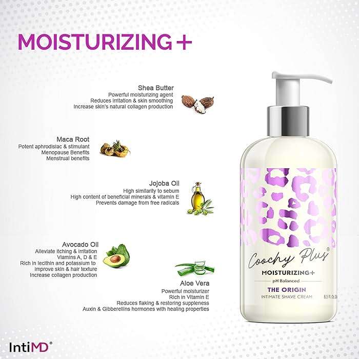 IntiMD Coochy Plus HydroLock Moisturizing + 3-Steps Kit Intimate Shave Gift Set: Nouria Pre-Shave Elixir Oil + Coochy Plus Shave Cream The Origin + Coochy Plus After Shave Protection Mist - Image 6