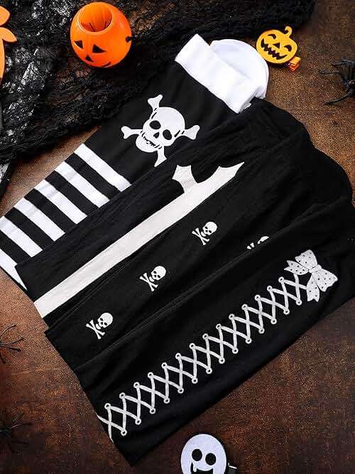 Boao 4 Pairs Halloween Thigh High Long Stockings Over Knee Stockings Cosplay Festival Socks - Image 7