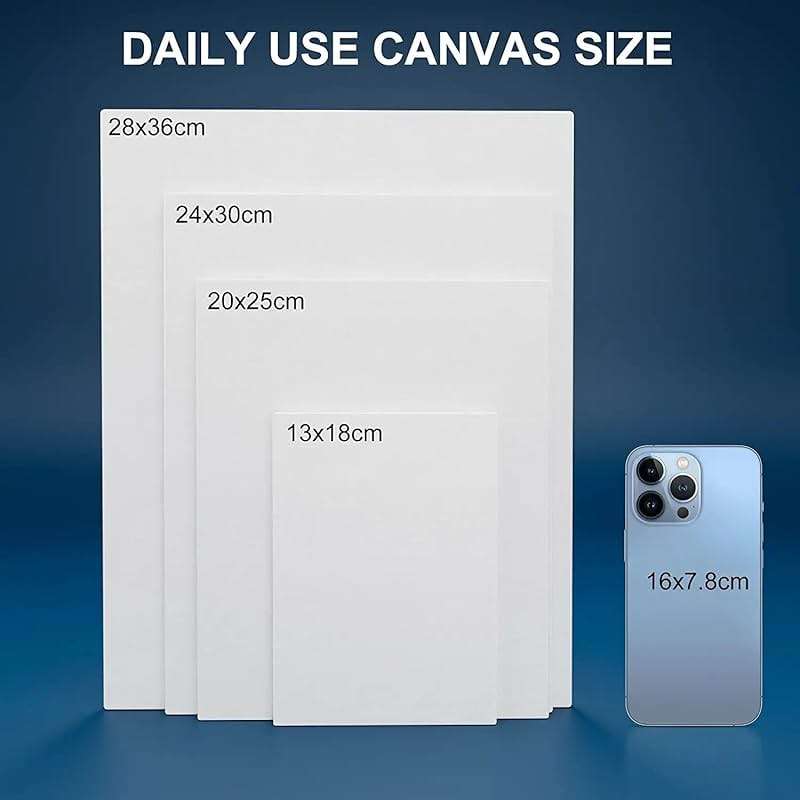 Artkey Canvas Boards for Painting 8x10 Inch 12 Pack, 10 oz Primed 100% Cotton White Blank Canvases for Painting, Art Supplies Paint Canvas Panels for Acrylic Oil Watercolor Tempera Paints - Image 3