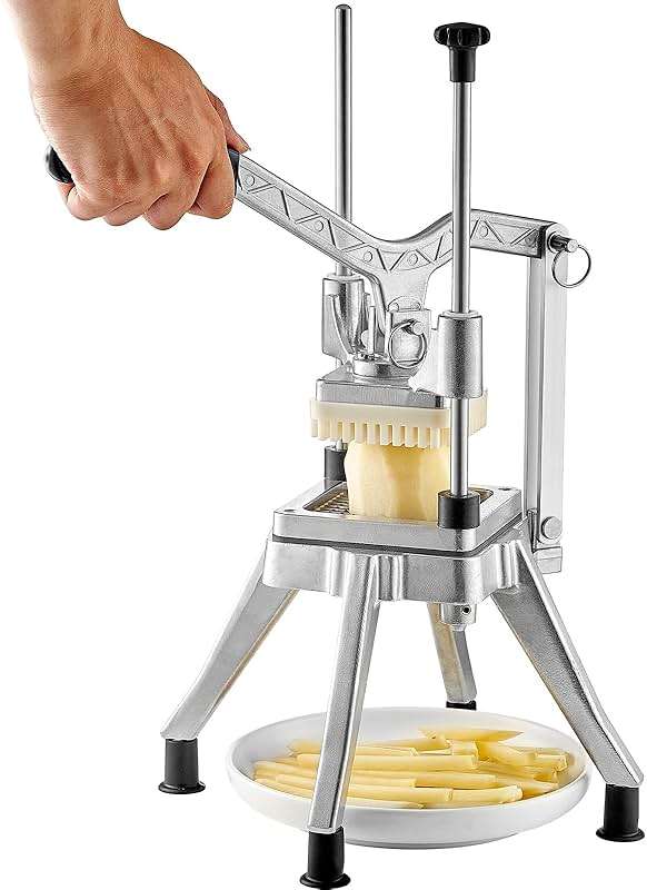 VEVOR Commercial Vegetable Chopper w/ 4 Replacement Blades, Stainless Steel French Fry Cutter Potato Dicer & Fruit Slicer for Restaurants & Home Kitchen - Image 9