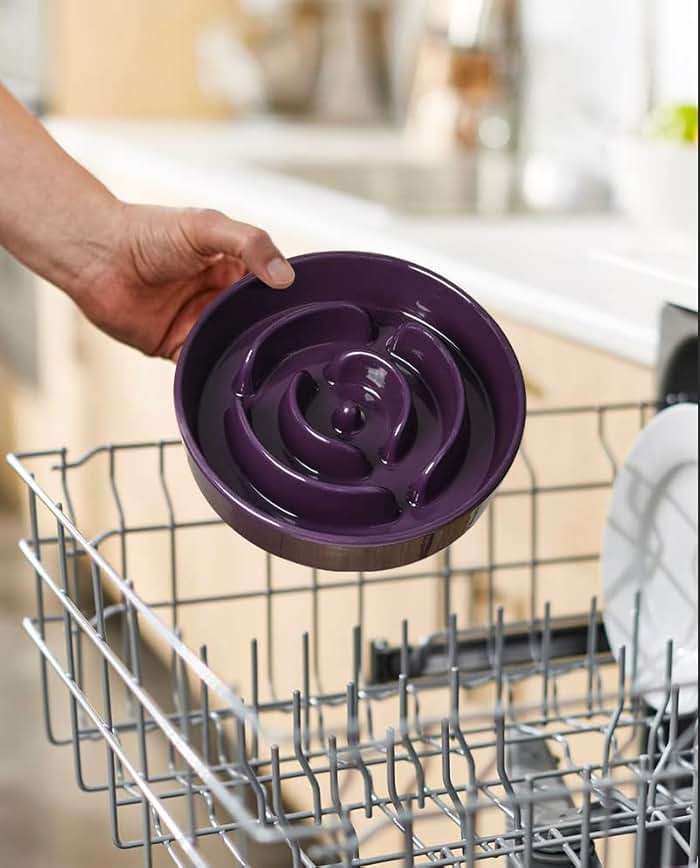 LE TAUCI Dog Bowls Slow Feeder Ceramic, 1.5 Cup Slow Feeding Bowl for Small and Medium Breed, Puzzle Dog Food Bowl for Fast Eater, Maze Purple - Image 7