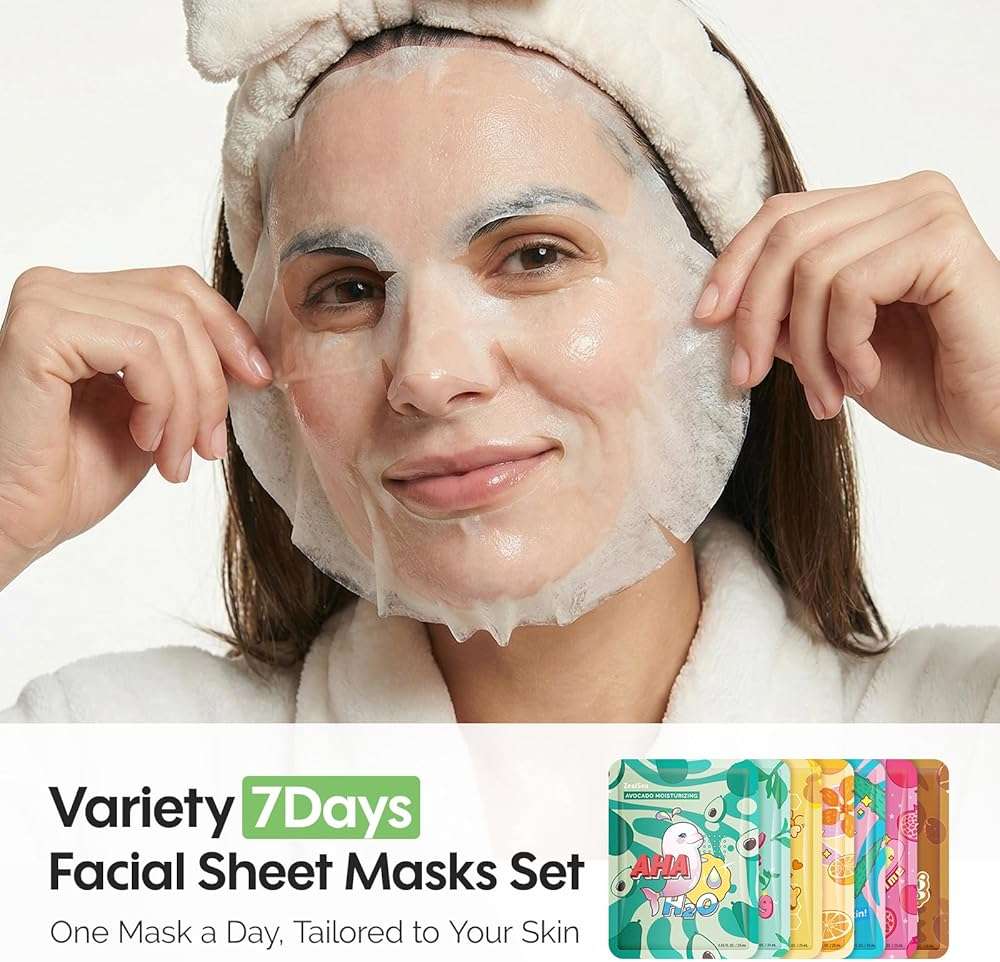 ZealSea Face Masks Skincare for Women, Variety 7Days Facial Sheet Mask Set for Deep Hydrating & Glow, Daily Self-Care Gift & Family Moment for Teens Kids Girls Birthday Party, Safe for all Skin types - Image 2