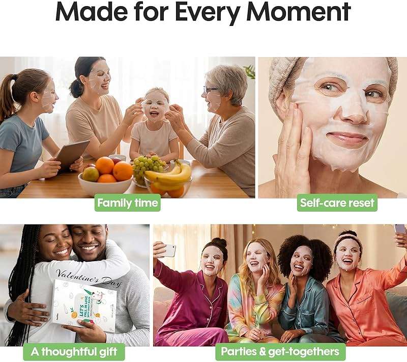 ZealSea Face Masks Skincare for Women, Variety 7Days Facial Sheet Mask Set for Deep Hydrating & Glow, Daily Self-Care Gift & Family Moment for Teens Kids Girls Birthday Party, Safe for all Skin types - Image 5