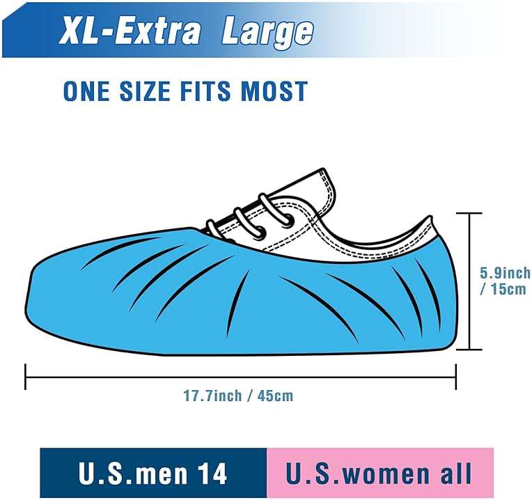 ProtectX Disposable Shoe & Boot Covers, XL Extra Large, 100-pack (50 pairs), Waterproof, Slip Resistant, Durable CPE plastic, Fits up to Men’s 14 US Size and All Women’s US Size Shoes - Image 2