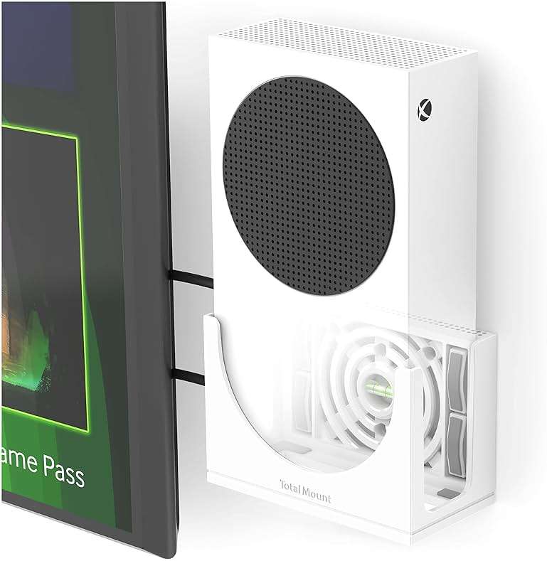 TotalMount – Wall Mount for Xbox Series S – Holds Xbox Series S on a Wall by Your TV (White Mount) - Image 1