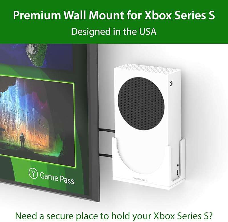 TotalMount – Wall Mount for Xbox Series S – Holds Xbox Series S on a Wall by Your TV (White Mount) - Image 2