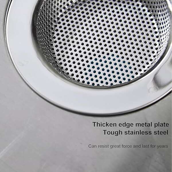 Kitchen Sink Strainer Stainless Steel, LASSHSWA Kitchen Sink Drain Strainer, Sink Strainers for Kitchen Sinks with Large Wide Rim 4.5" Diameter (2 Pack) - Image 4