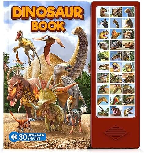 Dinosaur Toys for Kids 3-5 5-7 2-4 Year Old - Dinosaur Book with 30 Species Facts Names & Realistic Sounds - Dinosaur Gifts for Kids Boys Girls Toddlers - Product Image