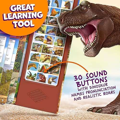 Dinosaur Toys for Kids 3-5 5-7 2-4 Year Old - Dinosaur Book with 30 Species Facts Names & Realistic Sounds - Dinosaur Gifts for Kids Boys Girls Toddlers - Image 3