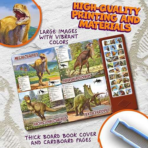 Dinosaur Toys for Kids 3-5 5-7 2-4 Year Old - Dinosaur Book with 30 Species Facts Names & Realistic Sounds - Dinosaur Gifts for Kids Boys Girls Toddlers - Image 5