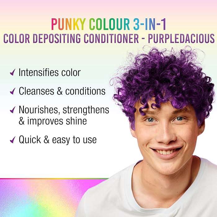 Punky Colour 3-in-1 Color Depositing Conditioner & Hair Cleanser - Purpledacious, Semi Permanent Hair Color, Temporary Hair-Dye, Sulfate-Free, Vegan, 8.5 fl oz. - Image 2