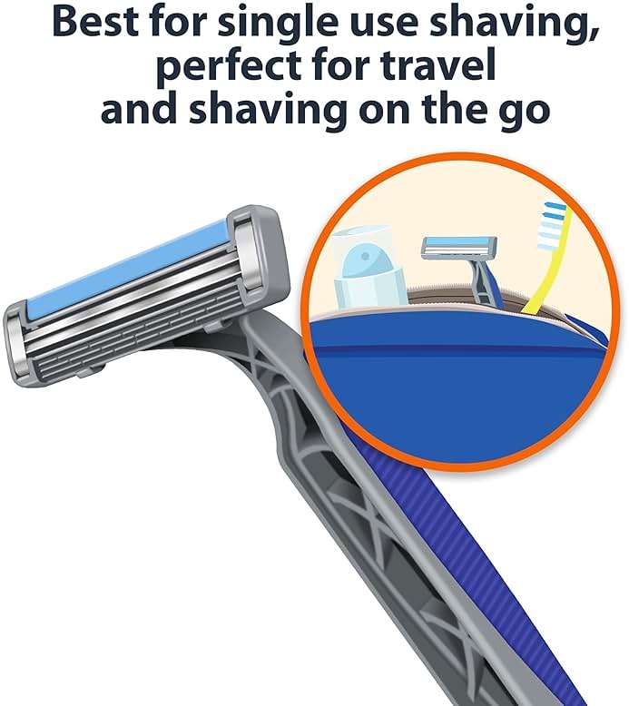 Amazon Basics Twin Blade Pivoting Disposable Razors with Rubber Grip for Great Grip When Wet, Travel-Friendly, 32 Count, 1-Pack (Previously Solimo) - Image 9