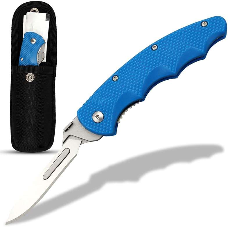 Wiebe Arctic Fox Skinning Knife - Replaceable Blade Hunting Knife with 24 "Wicked Sharp Blades, Ergonomic Non-Slip Polymer Handle & Nylon Sheath – Precision Skinning for Fox, Mink, Muskrat & Caping - Image 1