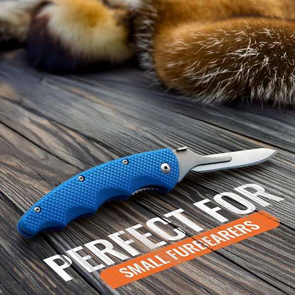 Wiebe Arctic Fox Skinning Knife - Replaceable Blade Hunting Knife with 24 "Wicked Sharp Blades, Ergonomic Non-Slip Polymer Handle & Nylon Sheath – Precision Skinning for Fox, Mink, Muskrat & Caping - Image 2