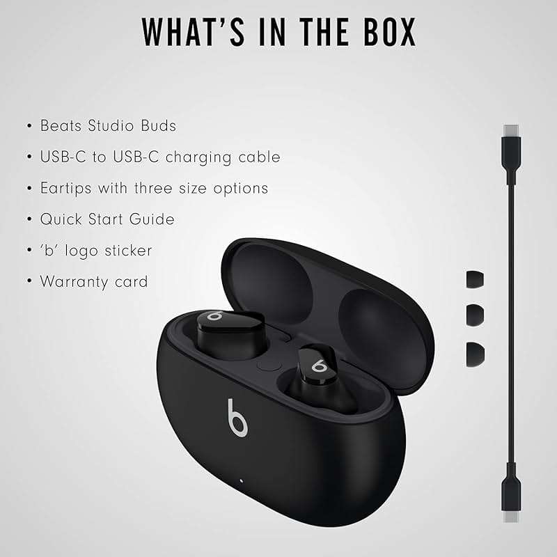 Beats Studio Buds - True Wireless Noise Cancelling Earbuds - Compatible with Apple & Android, Built-in Microphone, IPX4 Rating, Sweat Resistant Earphones, Class 1 Bluetooth Headphones - Black - Image 6
