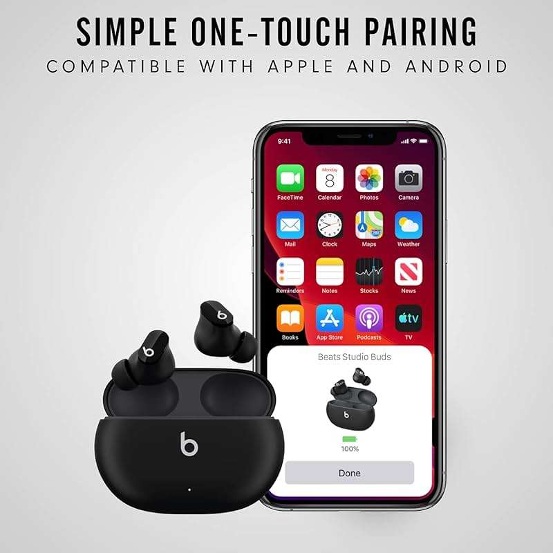 Beats Studio Buds - True Wireless Noise Cancelling Earbuds - Compatible with Apple & Android, Built-in Microphone, IPX4 Rating, Sweat Resistant Earphones, Class 1 Bluetooth Headphones - Black - Image 9